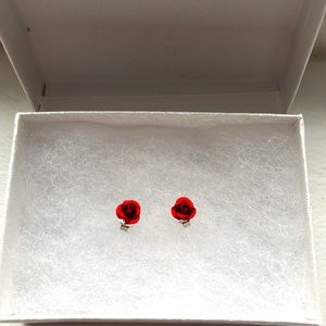 Sterling Silver Rose Stud Earrings